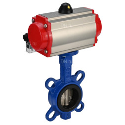 Затвор дисковый поворотный WBV1132N-2W-Fb-H Ду200 Ру16, корпус - чугун GG25, диск - нержавеющая сталь 316L, уплотнение - NBR, с пневмоприводом PA-SA-160 с возвратными пружинами, пневмораспределителем 4M310-08 DC24V