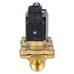 Клапан электромагнитный VS300-NT-NO-24VDC 1 1/4″ Ду32 Ру10, соленоидный двухходовой, корпус - латунь, уплотнение - NBR, резьбовой, нормально-открытый, прямого действия, катушка - 24В