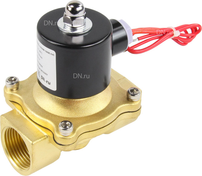 Клапан электромагнитный VS100-VT-NC-24VAC 1″ Ду25 Ру10 прямого действия двухходовой, корпус - латунь, присоединение - внутренняя резьба, уплотнение - VITON, нормально-закрытый, катушка - 24 В AC