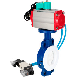 Затвор дисковый поворотный WBV3434Pf-2W-Fb-H Ду125 Ру16 корпус - углеродистая сталь WCB, диск - углеродистая сталь WCB, футерованный PTFE, уплотнение - PTFE, с PA-DA-083, 4V320-10 AC220V и ALS200D
