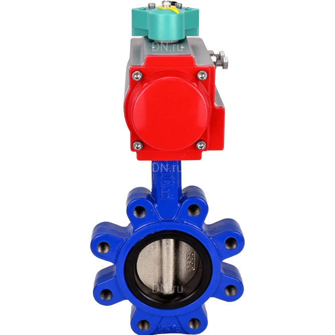 Затвор дисковый поворотный WBV1616N-2W-Fb-H Ду65 Ру16 LUG корпус - чугун QT450, диск - чугун QT450, уплотнение - NBR, с пневмоприводом PA-DA-065 и магнитным переключателем ALS200D