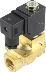 Клапан электромагнитный VS400-ET-NC-24VAC 1/2″ Ду15 Ру16 пилотного действия двухходовой, корпус - латунь, присоединение - внутренняя резьба, уплотнение - EPDM, нормально-закрытый, катушка - 24В AC