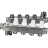 Коллекторная группа GC4-31-4 1″ Ду25 Ру10 отводов — 4, в сборе с терморегулирующими клапанами и запорно-балансировочными клапанами, дренажным краном и воздухоотводчиком, с заглушками, без переходников, корпус - нержавеющая сталь AISI 304