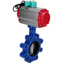 Затвор дисковый поворотный WBV1631E-2W-Fb-H Ду100 Ру16 LUG корпус - чугун QT450, диск - нержавеющая сталь 304, уплотнение - EPDM, с пневмоприводом PA-DA-083, пневмораспределителем 4M310-08 AC220V и магнитным переключателем ALS200D