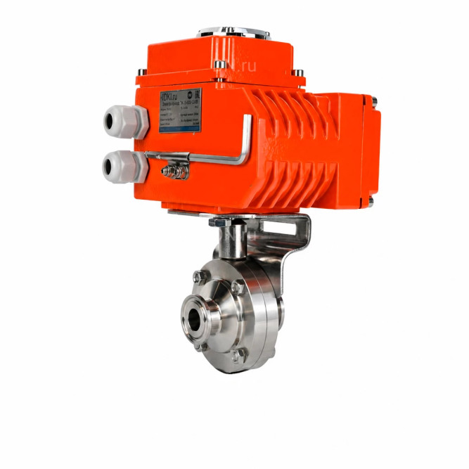Затвор дисковый поворотный WBV3131S-2W-C-H Ду65 Ру10 кламповый, корпус - пищевая нержавеющая сталь 304, уплотнение - Silicon, с электроприводом QT-N-003EM-O1-24VDC-У1 HARK