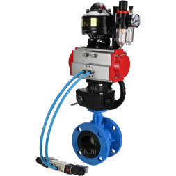 Затвор дисковый поворотный WBV1313E-2W-F-H Ду50 Ру16 фланцевый, корпус - чугун GGG40, диск - чугун GGG40, EPDM, с пневмоприводом PA-DA-105, пневмораспределителем 4V320-10 AC220V, БКВ APL-510N EX, ручным дублером MON1-250-T26-ISO и БПВ AFC2000