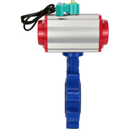 Затвор дисковый поворотный WBV1631E-2W-Fb-H Ду125 Ру16 LUG корпус - чугун QT450, диск - нержавеющая сталь 304, уплотнение - EPDM, с пневмоприводом PA-DA-105, пневмораспределителем 4M310-08 AC220V и магнитным переключателем ALS200D