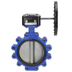 Затвор дисковый поворотный WBV1631E-2W-Fb-R Ду250 Ру16 LUG межфланцевый, корпус - чугун QT450, диск - нержавеющая сталь 304, уплотнение - EPDM, с редуктором