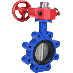Затвор дисковый поворотный WBV1631N-2W-Fb-H Ду125 Ру16 LUG межфланцевый, корпус - чугун QT450, диск - нержавеющая сталь AISI 304, уплотнение - NBR, с редуктором HGBF RQN1-180Z