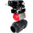Кран шаровой BV4242E-FP-GRM-ISO Дн100 Ру10 полнопроходной, корпус - НПВХ, шар - НПВХ, уплотнение - EPDM, с пневмоприводом PA-DA-065 и пневмопозиционером YT-1000RSN с обратной связью