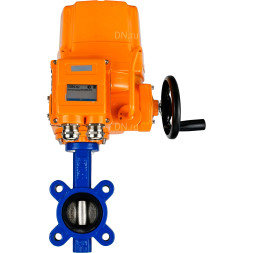 Затвор дисковый поворотный WBV1616N-2W-Fb-H Ду100 Ру16 LUG межфланцевый, корпус - чугун QT450, диск - чугун QT450, уплотнение - NBR, с электроприводом QT-EX-010EM-O2-380VAC-У1 380В