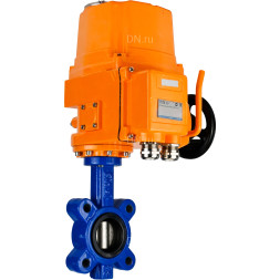 Затвор дисковый поворотный WBV1616N-2W-Fb-H Ду100 Ру16 LUG межфланцевый, корпус - чугун QT450, диск - чугун QT450, уплотнение - NBR, с электроприводом QT-EX-010EM-O2-380VAC-У1 380В