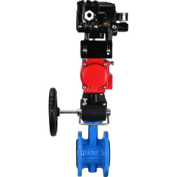 Затвор дисковый поворотный WBV1313E-2W-F-H Ду150 Ру16 фланцевый, корпус - чугун GGG40, диск - чугун GGG40, EPDM, с пневмоприводом PA-DA-130, позиционером YT-1000RSN без обратной связи и ручным дублером MON1-250-T26-ISO