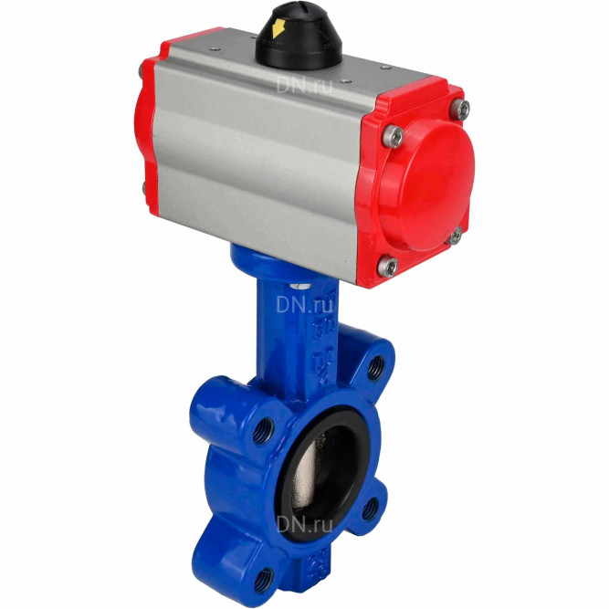 Затвор дисковый поворотный WBV1631E-2W-Fb-H Ду80 Ру16 LUG корпус - чугун QT450, диск - нержавеющая сталь 304, уплотнение - EPDM, с пневмоприводом PA-SA-105 и пневмораспределителем 4M310-08 DC24V