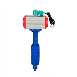 Затвор дисковый поворотный WBV1432N-2W-Fb-H Ду40 Ру16 корпус - чугун GGG50, диск - нержавеющая сталь 316L, уплотнение - NBR, с пневмоприводом PA-SA-083 и магнитным переключателем ALS200D