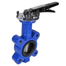 Затвор дисковый поворотный WBV1631N-2W-Fb-H Ду65 Ру16 LUG межфланцевый, корпус - чугун QT450, диск - нержавеющая сталь 304, уплотнение - NBR, с рукояткой