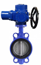 Затвор дисковый поворотный WBV1132N-2W-Fb-H Ду250 Ру16, корпус - чугун GG25, диск - нержавеющая сталь 316L, уплотнение - NBR, с электроприводом QT-EX-040M-O2-220VAC-У1 220В