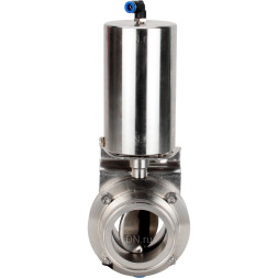 Затвор дисковый поворотный кламповый WBV3131S-2W-C-H Ду40 Ру10 корпус - пищевая нержавеющая сталь 304, уплотнение – Silicon, с пневмоприводом PA-SA-85 с возвратными пружинами