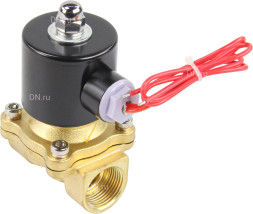 Клапан электромагнитный VS100-NT-NC-220VAC 3/4″ Ду20 Ру10, соленоидный двухходовой, корпус - латунь, уплотнение - NBR, резьбовой, нормально-закрытый, прямого действия, катушка - 220В