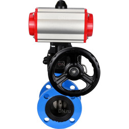 Затвор дисковый поворотный WBV1313E-2W-F-H Ду50 Ру16 фланцевый, корпус - чугун GGG40, диск - чугун GGG40, EPDM, с пневмоприводом PA-DA-105, пневмораспределителем 4M310-08 DC24V и ручным дублером MON1-250-T26-ISO