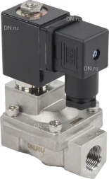 Клапан электромагнитный VS431-NT-NC-24VDC 3/8″ Ду10 Ру16, соленоидный двухходовой, корпус - нержавеющая сталь 304, уплотнение - NBR, резьбовой, нормально-закрытый, пилотный, катушка - 24В