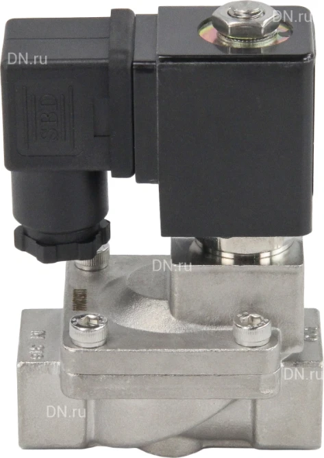 Клапан электромагнитный VS431-NT-NC-24VDC 3/8″ Ду10 Ру16, соленоидный двухходовой, корпус - нержавеющая сталь 304, уплотнение - NBR, резьбовой, нормально-закрытый, пилотный, катушка - 24В