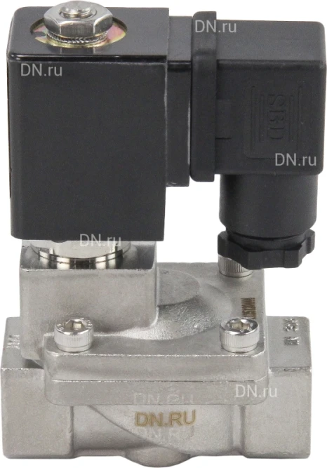 Клапан электромагнитный VS431-NT-NC-24VDC 3/8″ Ду10 Ру16, соленоидный двухходовой, корпус - нержавеющая сталь 304, уплотнение - NBR, резьбовой, нормально-закрытый, пилотный, катушка - 24В