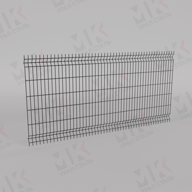 3Д забор черный (RAL 9005) 2500х2500х5 Profi