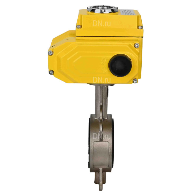 Затвор дисковый поворотный WBV3232P-2W-Fb-H Ду150 Ру16, корпус - нержавеющая сталь 316L, диск - нержавеющая сталь 316L, уплотнение - PTFE, с электроприводом QT-N-040EM-O1-24VDC-У1 24В