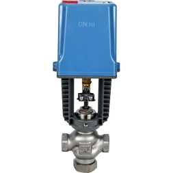 Клапан регулирующий VRg1-31M-PED-T 1 1/2″ Ду40 Ру25 двухходовой, односедельный, резьбовой, корпус - нержавеющая сталь AISI304, уплотнение - металл с электроприводом XCK220-1500 AC220V