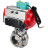 Затвор дисковый поворотный кламповый WBV3131E-2W-C-H Ду32 Ру10 корпус - пищевая нержавеющая сталь 304, уплотнение - EPDM, с пневмоприводом PA-DA-052, пневмораспределителем 4M310-08 DC24V и магнитным переключателем ALS200D