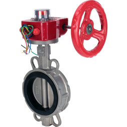 Затвор дисковый поворотный WBV3131N-2W-Fb-H Ду200 Ру16 межфланцевый, корпус - нержавеющая сталь 304, диск - нержавеющая сталь 304, уплотнение - NBR, с редуктором HGBF RQN3-680Z с индикатором положения и датчиком обратной связи