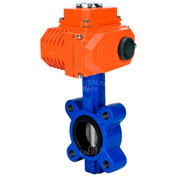 Затвор дисковый поворотный WBV1616N-2W-Fb-H Ду125 Ру16 LUG межфланцевый, корпус - чугун QT450, диск - чугун QT450, уплотнение - NBR, с электроприводом QT-N-015EM-O1-380VAC-У1 380В HARK