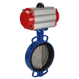 Затвор дисковый поворотный WBV1413E-2W-Fb-H Ду125 Ру16, корпус - чугун GGG50, диск - чугун GGG40, уплотнение - EPDM, с пневмоприводом PA-SA-130 и пневмораспределителем 4M310-08 AC220V