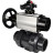 Кран шаровой BV4242E-FP-GRM-ISO Дн25 Ру10 полнопроходной, корпус - НПВХ, шар - НПВХ, уплотнение - EPDM, с пневмоприводом PA-DA-105-1, пневмораспределителем 4M310-08 DC24V и БКВ APL-210N