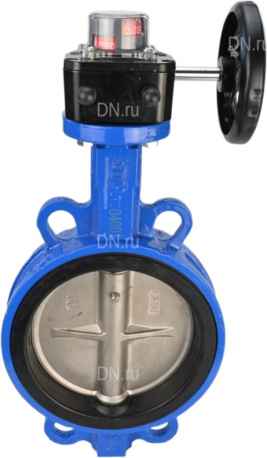 Затвор дисковый поворотный WBV1132N-2W-Fb-H Ду250 Ру16 межфланцевый, корпус - чугун GG25, диск - нержавеющая сталь 316L, уплотнение - NBR, с редуктором HGB RQN3-680Z с индикатором положения