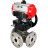 Кран шаровой BV3232P(4pc)-FP-3WL-F Ду20 Ру16 полнопроходной трехходовой, фланцевый, корпус - нержавеющая сталь SS316, с пневмоприводом PA-DA-052 двойного действия, пневмораспределителем 4M310-08 DC24V и ручным дублером MON1-250-T26-ISO