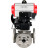 Кран шаровой BV3232P(4pc)-FP-3WL-F Ду20 Ру16 полнопроходной трехходовой, фланцевый, корпус - нержавеющая сталь SS316, с пневмоприводом PA-DA-052 двойного действия, пневмораспределителем 4M310-08 DC24V и ручным дублером MON1-250-T26-ISO