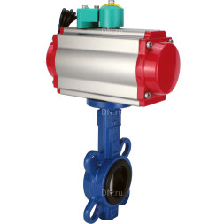 Затвор дисковый поворотный WBV1132N-2W-Fb-H Ду150 Ру16 корпус - чугун GG25, диск - нержавеющая сталь 316L, уплотнение - NBR, с пневмоприводом PA-DA-105 и магнитным переключателем ALS200D