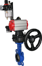 Затвор дисковый поворотный WBV1132N-2W-Fb-H Ду125 Ру16, корпус - чугун GG25, диск - нержавеющая сталь 316L, уплотнение - NBR, с пневмоприводом PA-DA-105, пневмораспределителем 4M310-08 AC220V, ручным дублером MON3-700-T38-ISO, БПВ AFC2000