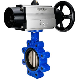 Затвор дисковый поворотный WBV1616N-2W-Fb-H Ду125 Ру16 LUG корпус - чугун QT450, диск - чугун QT450, уплотнение - NBR, с пневмоприводом PA-DA-105-1