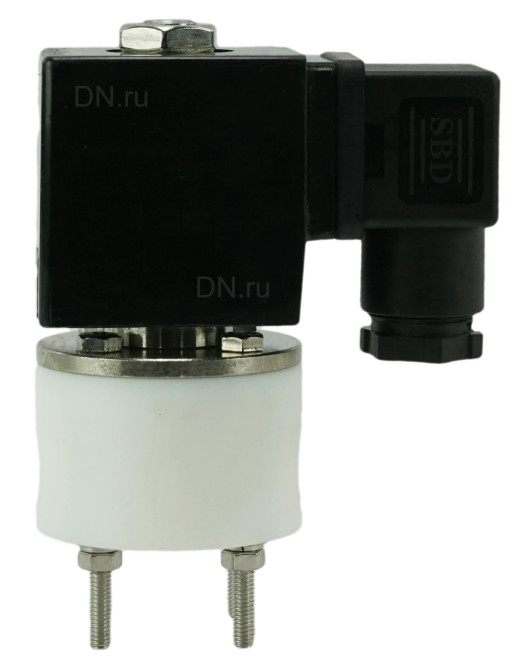 Клапан электромагнитный VS841-VT-NC-220VAC 3/4″ Ду20 Ру6 соленоидный двухходовой, корпус - PTFE, уплотнение - VITON, резьбовой, прямого действия, нормально закрытый, катушка - 220В