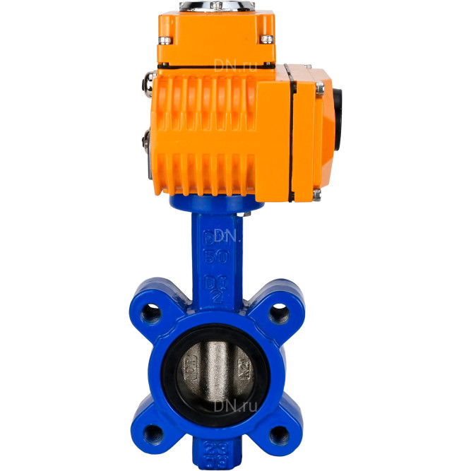 Затвор дисковый поворотный WBV1616N-2W-Fb-H Ду100 Ру16 LUG корпус - чугун QT450, диск - чугун QT450, уплотнение - NBR, межфланцевый, с электроприводом QT-N-010EM-O1-380VAC-У1 380В
