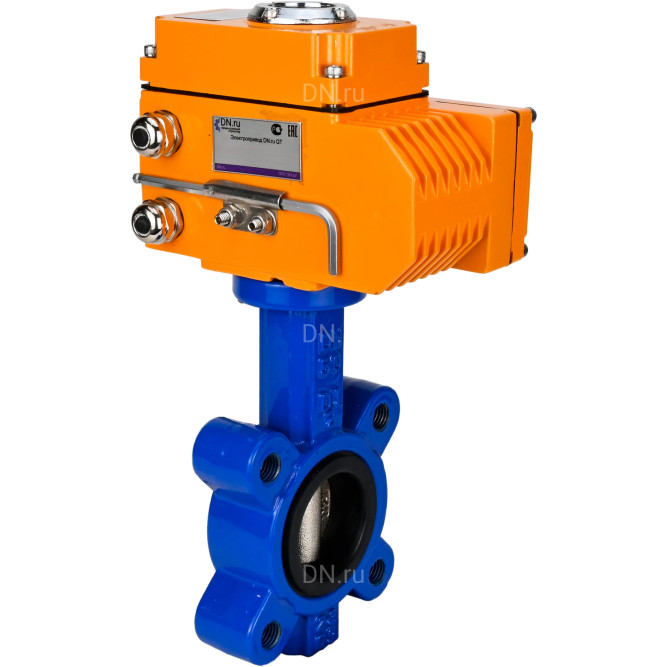 Затвор дисковый поворотный WBV1616E-2W-Fb-H Ду150 Ру16 LUG корпус - чугун QT450, диск - чугун QT450, уплотнение - EPDM, межфланцевый, с электроприводом QT-N-020EM-O1-380VAC-У1 380В