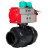 Кран шаровой BV4242E-FP-GRM-ISO Дн100 Ру10 полнопроходной, корпус - НПВХ, шар - НПВХ, уплотнение - EPDM, с пневмоприводом PA-DA-065 и магнитным переключателем ALS200D