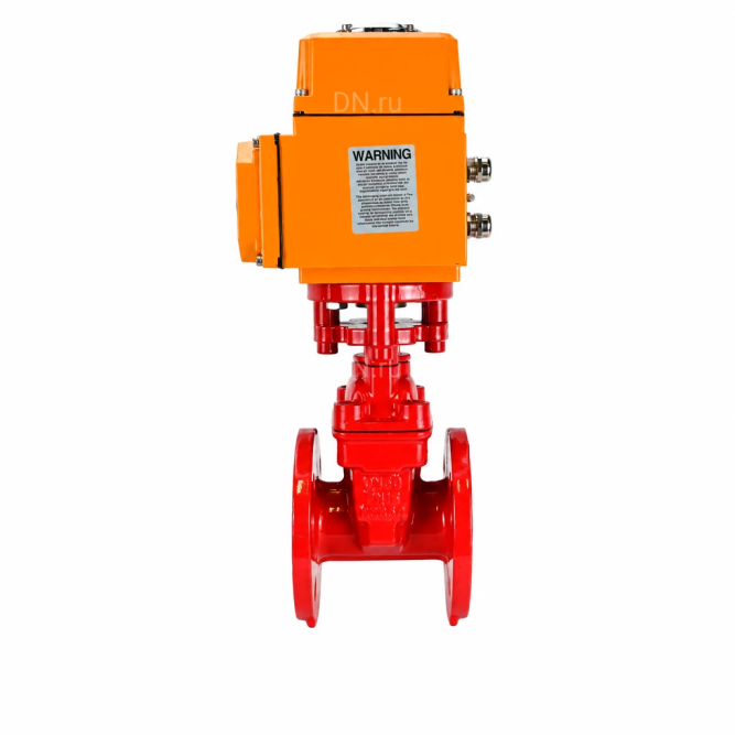 Задвижка клиновая 30ч939р GVWN1414E-2W-F Ду125 Ру10/16, фланцевая, корпус - чугун GGG50, уплотнение - EPDM, c ISO-фланцем и невыдвижным штоком, цвет - красный, с электроприводом многооборотным MT-N-010EM-O1-220VAC-У1 220В
