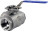 Кран шаровой BV3232P(4pc)-SP-3WT-T-ISO-H Ду15 Ру63, 3-ходовой T-тип стандартнопроходной, внутренняя резьба, уплотнение - PTFE, материал корпуса - нержавеющая сталь SS316 с ISO фланцем и рукояткой
