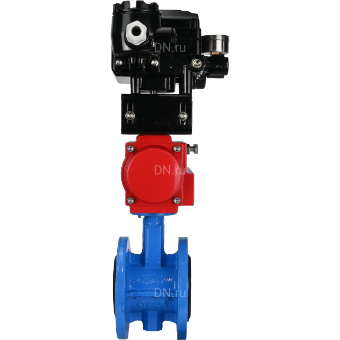 Затвор дисковый поворотный WBV1313E-2W-F-H Ду50 Ру16 фланцевый, корпус - чугун GGG40, диск - чугун GGG40, уплотнение - EPDM, с пневмоприводом PA-DA-105 и позиционером YT-1000RSN без обратной связи