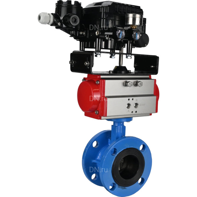 Затвор дисковый поворотный WBV1313E-2W-F-H Ду50 Ру16 фланцевый, корпус - чугун GGG40, диск - чугун GGG40, уплотнение - EPDM, с пневмоприводом PA-DA-105 и позиционером YT-1000RSN без обратной связи