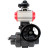 Кран шаровой BV4242E-FP-GRM-ISO Дн25 Ру10 полнопроходной, корпус - НПВХ, шар - НПВХ, уплотнение - EPDM, с пневмоприводом PA-DA-052, пневмораспределителем 4V320-10 AC220V, ручным дублером MON1-250-T26-ISO и БКВ APL-210N